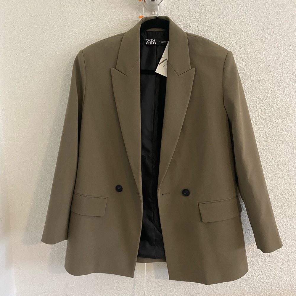 Zara green blazer xs unworn